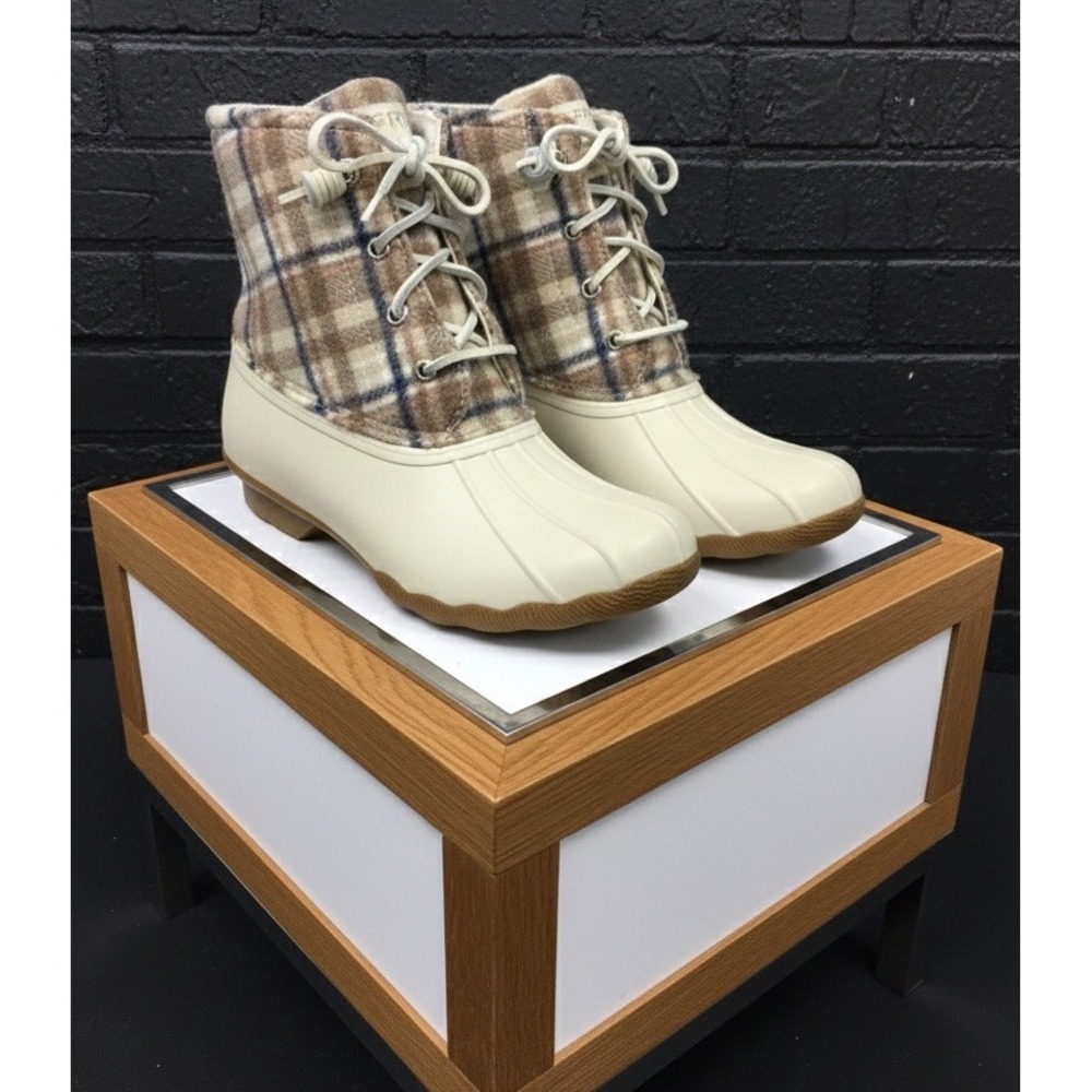 Sperry 🤑Women's 🖤Saltwater Plaid Wool  Waterproof Snow /rain Duck Boots 10‎